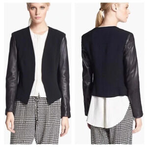 Rag & Bone Pascal Leather Sleeves Blazer